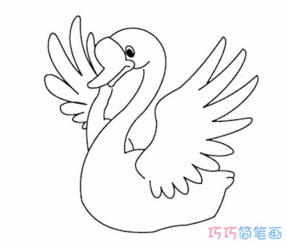 白天鹅怎么画好看_天鹅简笔画图片