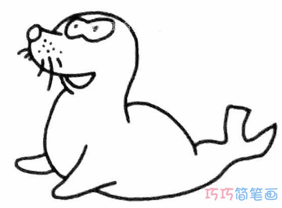 海狮顶球怎么画简单易学_海豚简笔画图片