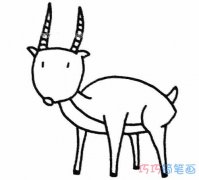 羚羊的简单画法手绘步骤图_怎么画羚羊简笔画图片