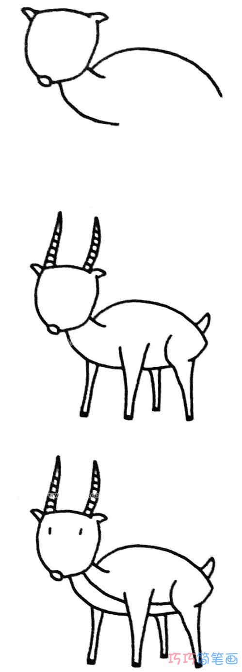 羚羊怎么画简单好看_带步骤图羚羊简笔画图片