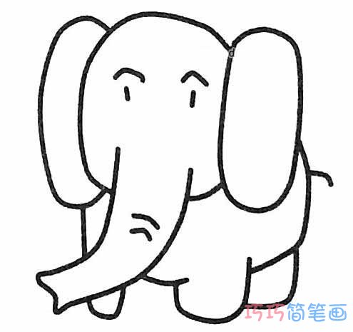 大象怎么画简洁好看_大象简笔画图片