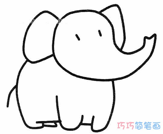 大象睡觉怎么画可爱_大象简笔画图片