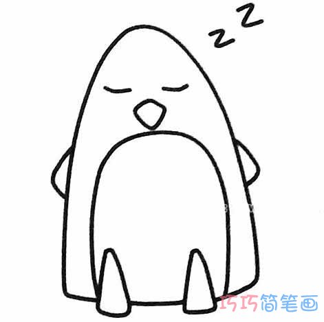 睡觉的企鹅怎么画简单_企鹅简笔画图片
