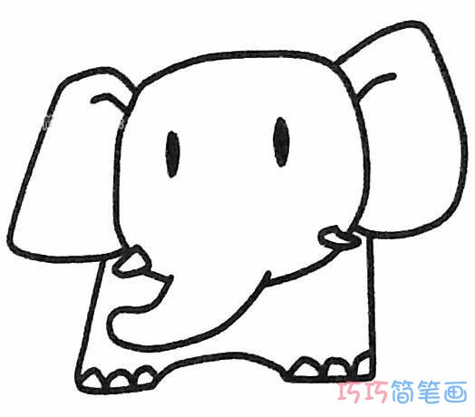 卡通大象怎么画简洁好看_大象简笔画图片