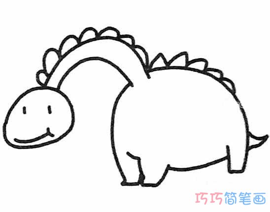 卡通恐龙怎么画简单可爱_恐龙简笔画图片
