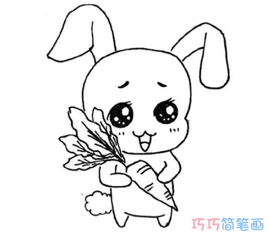 兔子和萝卜怎么画好看_兔子简笔画图片
