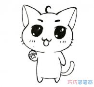 怎么画小猫咪简单可爱 卡通小猫的画法简笔画图片