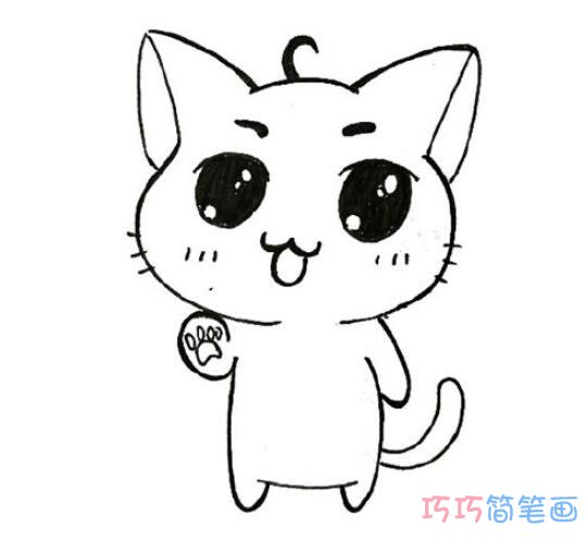 小猫怎么画简洁可爱_小猫简笔画图片