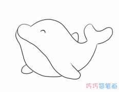 微笑卡通鲸鱼怎么画好看简单_鲸鱼的画法简笔画图片