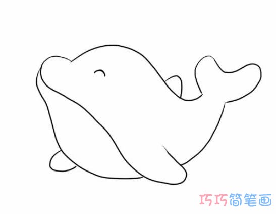 微笑鲸鱼怎么画好看简单_鲸鱼简笔画图片