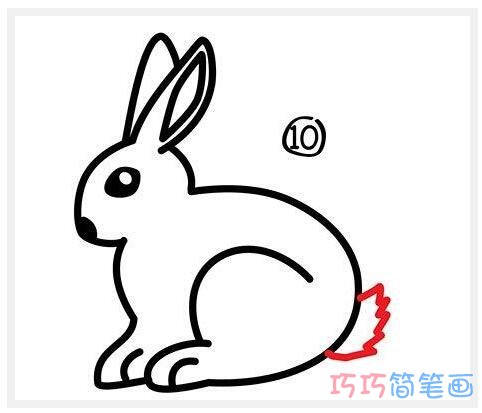 兔子怎么画简洁可爱_带步骤图兔子简笔画图片
