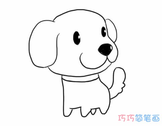 幼儿小狗怎么画简洁可爱_小狗简笔画图片