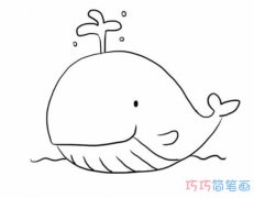 喷水鲸鱼怎么画简单可爱_鲸鱼的画法简笔画图片