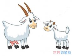 卡通羚羊怎么画简单可爱_彩色羚羊简笔画图片