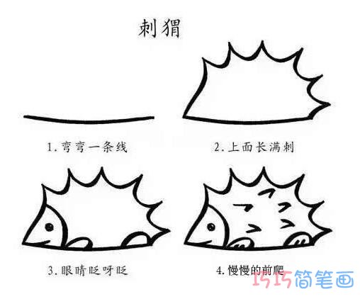 刺猬螃蟹怎么画简洁易学_动物简笔画图片