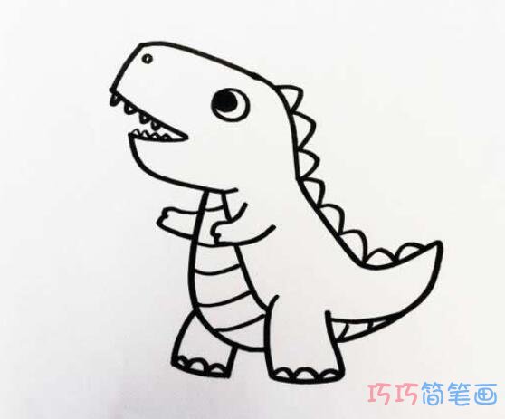 幼儿恐龙怎么画好看可爱_恐龙简笔画图片