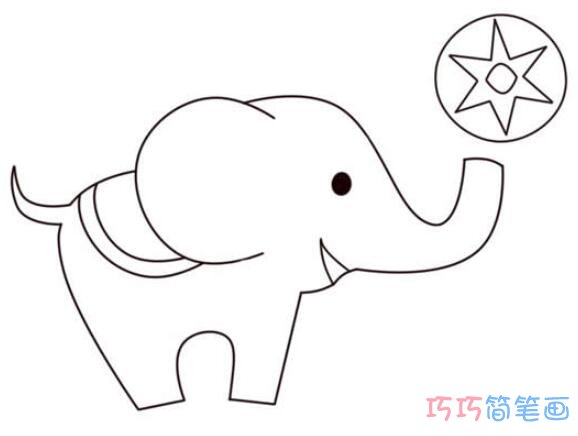 幼儿大象怎么画简洁易学_大象简笔画图片