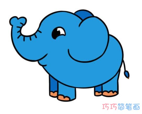 大耳朵大象怎么画可爱_大象简笔画图片