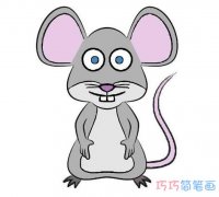 小老鼠怎么画简笔画图片 涂色老鼠的画法图片简单