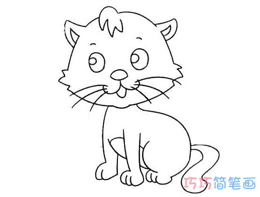 小猫怎么画好看_带步骤图小猫简笔画图片