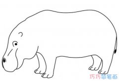 手绘犀牛怎么画简单可爱 犀牛的画法简笔画图片