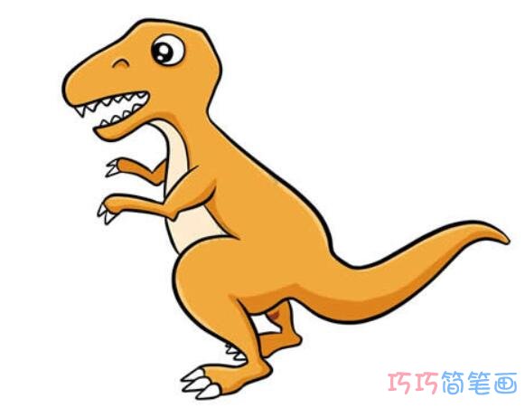 霸王恐龙怎么画简单易学_恐龙简笔画图片