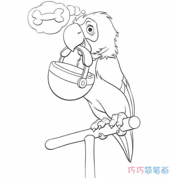 鹦鹉素描怎么画好看_鹦鹉简笔画图片