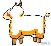 彩色绵羊怎么画简单可爱 绵羊的画法简笔画图片