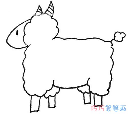 彩色绵羊怎么画可爱_绵羊简笔画图片