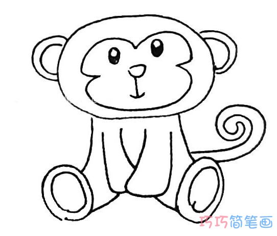 卡通猴子怎么画简单_猴子简笔画图片