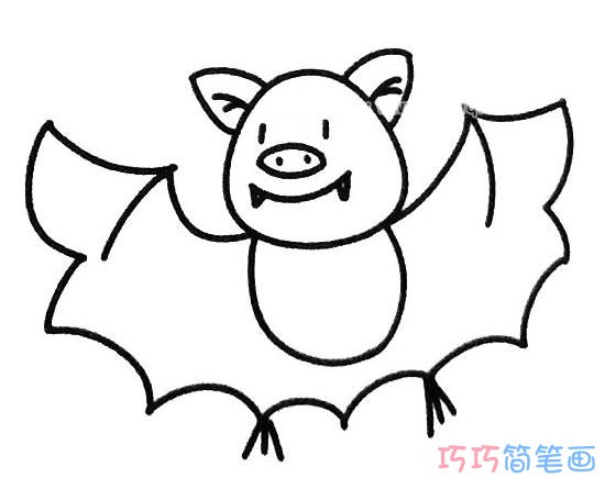 蝙蝠怎么画简洁可爱_蝙蝠简笔画图片