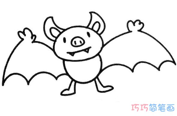 蝙蝠怎么画简洁可爱_蝙蝠简笔画图片