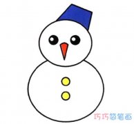 冬天小雪人的画法步骤带颜色 怎么画雪人简笔画图片