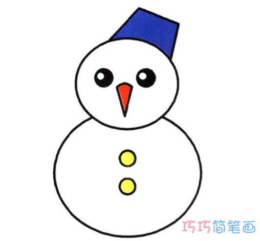 雪人怎么画简单好看_带步骤图雪人简笔画图片