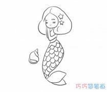 手绘美人鱼怎么画简单美丽 美人鱼的画法简笔画图片