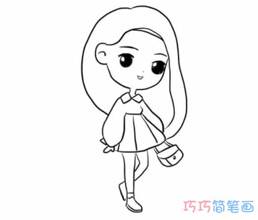 可爱小女孩怎么画逼真好看_小女孩简笔画图片