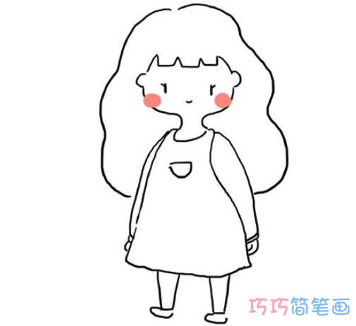 小女孩怎么画可爱简单_小女孩简笔画图片