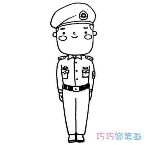 警察怎么画简洁好看_警察简笔画图片