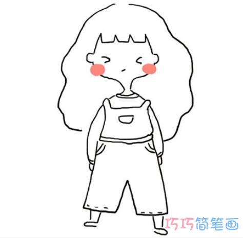 可爱小女生怎么画简单易学_小女生简笔画图片