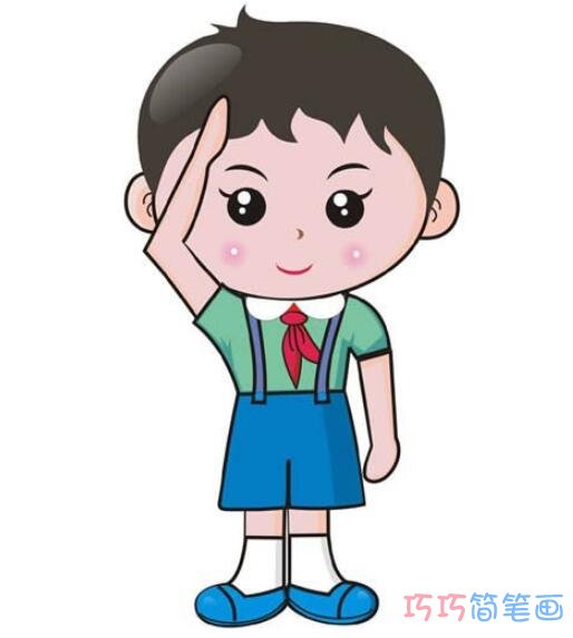 少先队员怎么画好看_彩色少先队员简笔画图片