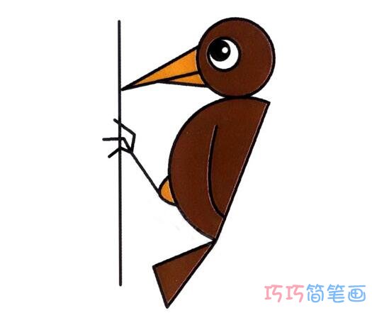 啄木鸟怎么画简单好看_啄木鸟简笔画图片