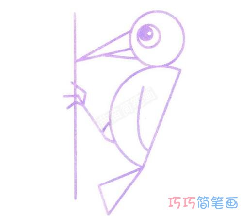 啄木鸟怎么画简单好看_啄木鸟简笔画图片