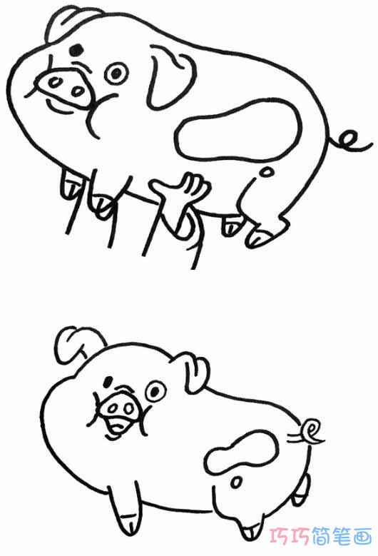 十二生肖小猪怎么画简洁易学_小猪简笔画图片
