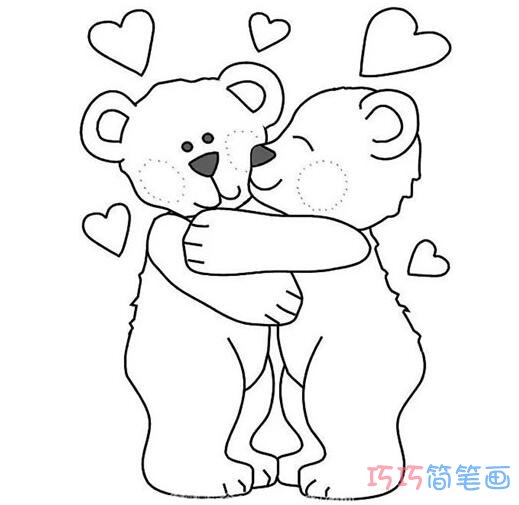 两只小熊怎么画可爱逼真_小熊简笔画图片