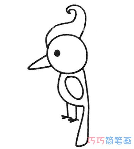 啄木鸟怎么画简单_啄木鸟简笔画图片