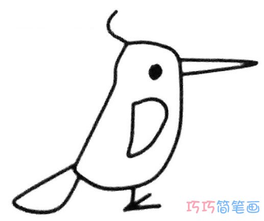啄木鸟怎么画可爱_带步骤图啄木鸟简笔画图片