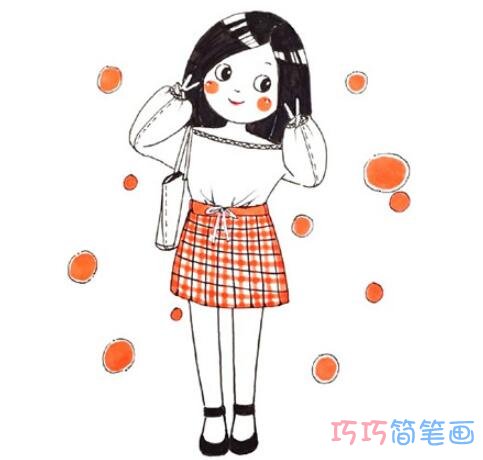 漂亮女孩怎么画可爱简单_女孩简笔画图片