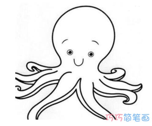 小章鱼怎么画可爱简单_章鱼简笔画图片