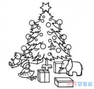 漂亮圣诞树怎么画简单漂亮_圣诞树的画法简笔画图片
