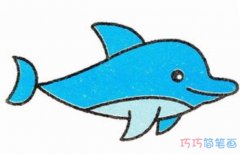 卡通鲨鱼怎么画涂色简单好看_彩色鲨鱼简笔画图片